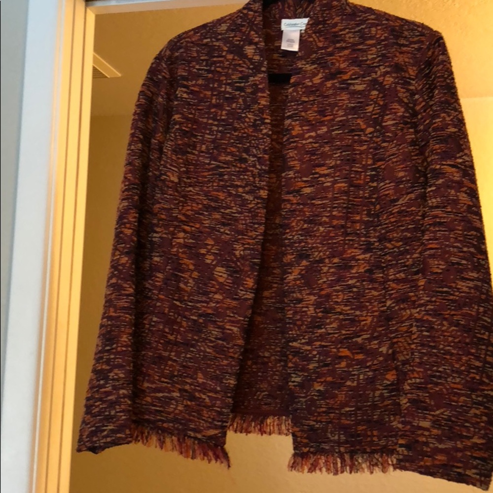 Coldwater Creek blazer burgundy fringe bottom